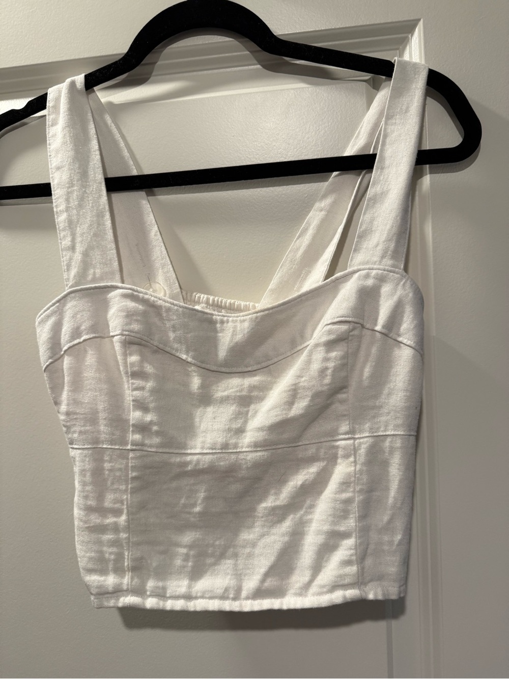 Abercrombie & Fitch White Square-Neck Crop Top